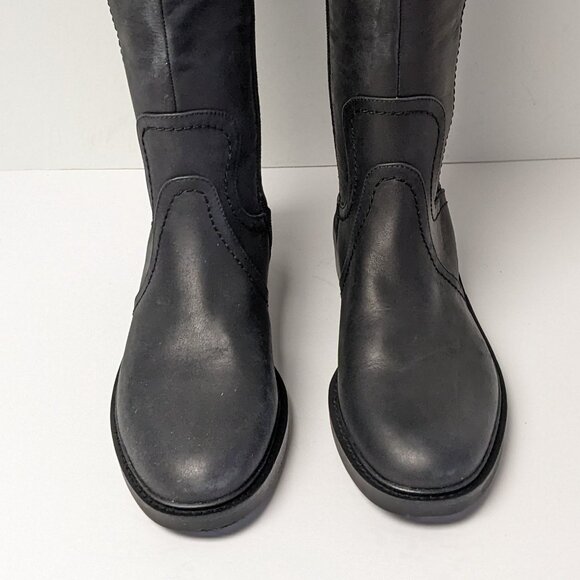Lucky Brand Quenbe Tall Riding Boots, Black Leather, Women's 6.5 M - Picture 3 of 7